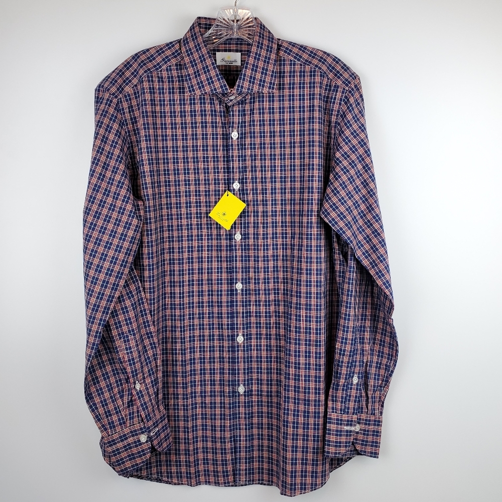 NWT GIANNETTO PORTOFINO | PLAOD DRESS BUTTON SHIRT